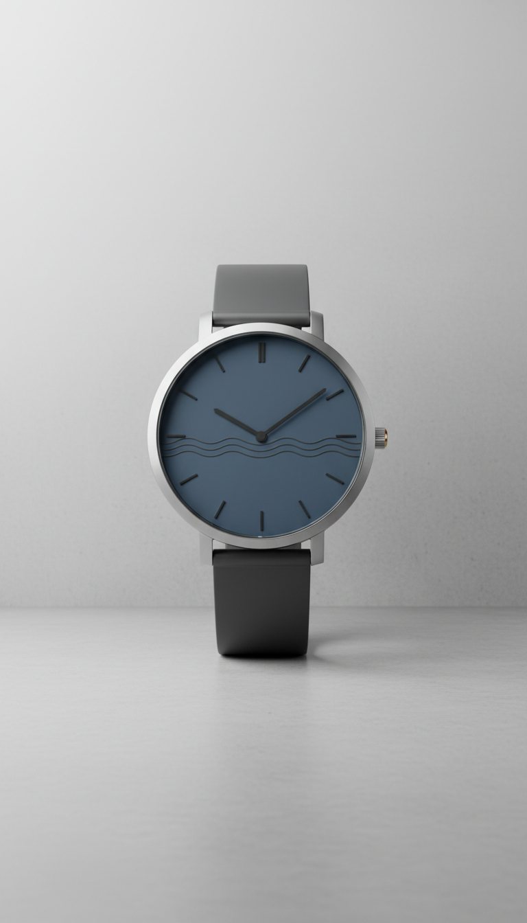 Slate Blue Dial Minimalist Watch